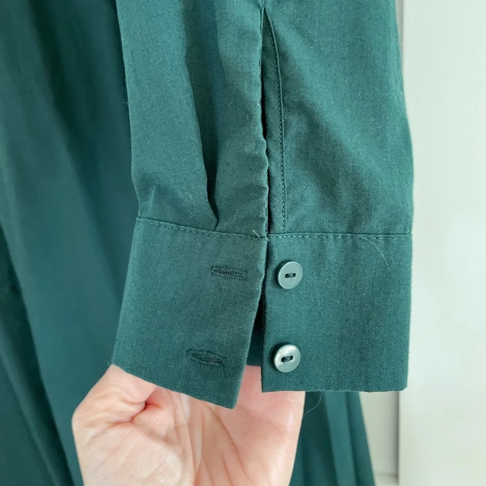 Zara Hunter Green Midi Pleated Dress - Picture 7 of 15